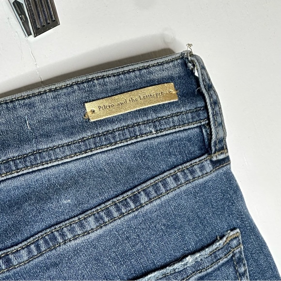 Pilcro and the Letterpress Cropped Jeans Womens Size 29 8 Slim Straight Jeweled - Picture 6 of 12